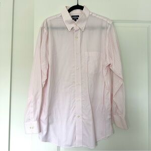 Croft & Barrow (16 32/33) Pink White Striped Men’s Button Down Lightweight Shirt